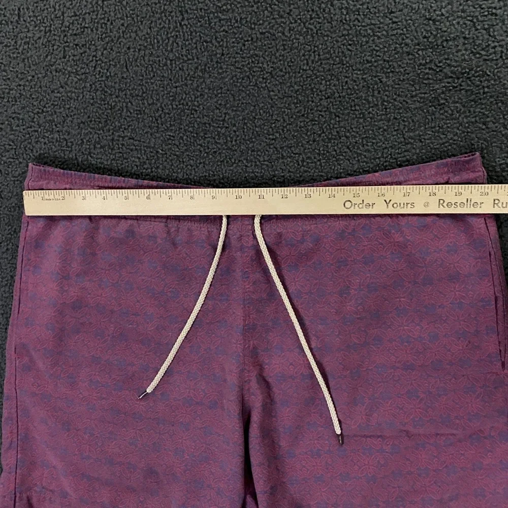 Faherty Swim Shorts Mens XL Mesh Lined Drawsting Board‎ Foral Red Purple